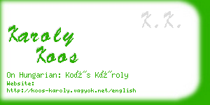 karoly koos business card